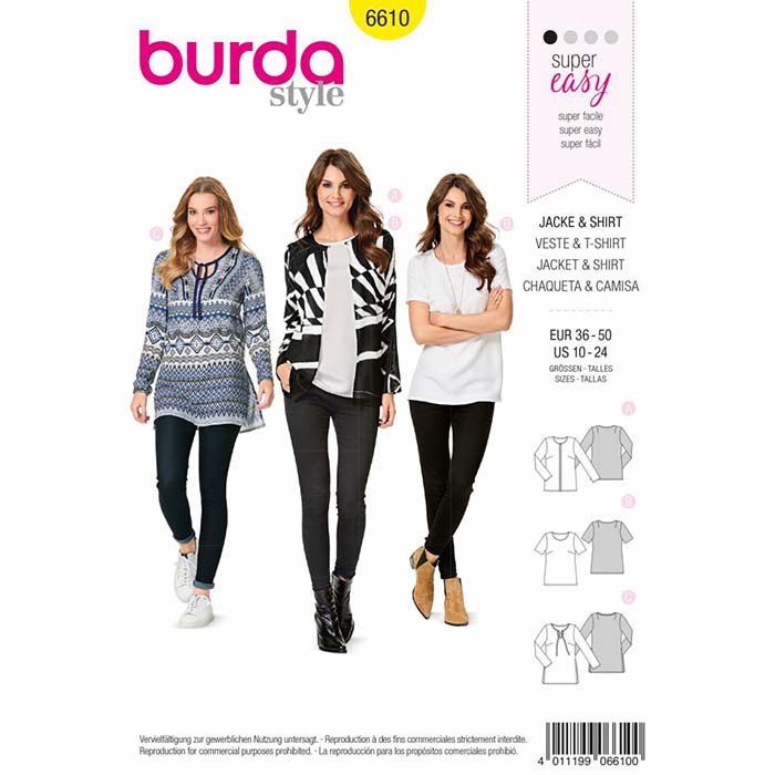 Kroj Burda, jakna in bluza, 6610