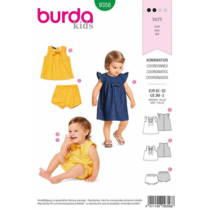 Kroj Burda, komplet za najmlajše, 9358