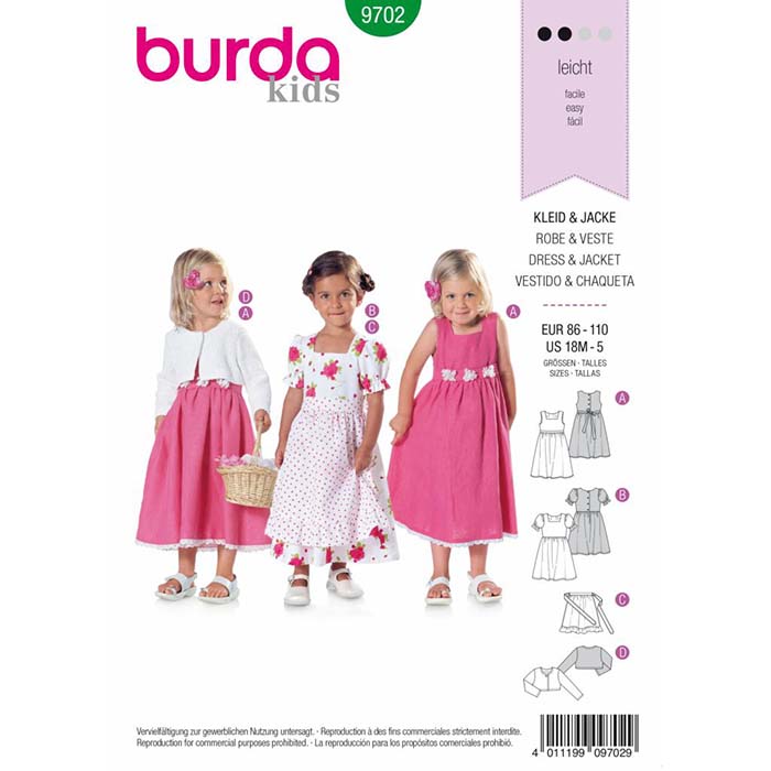 Kroj burda, dekliški komplet, 9702