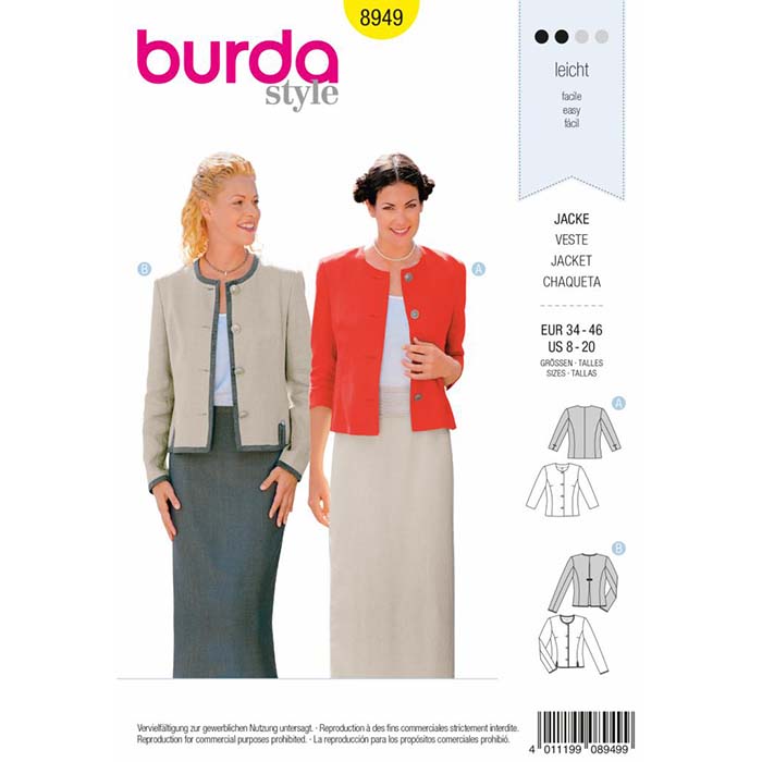 Kroj Burda, kratka jakna, 8949