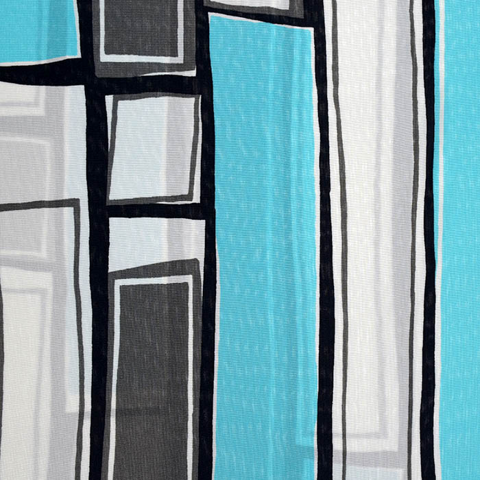 Jersey, Viskose, Filament, geometrisch, 25804-36, türkis