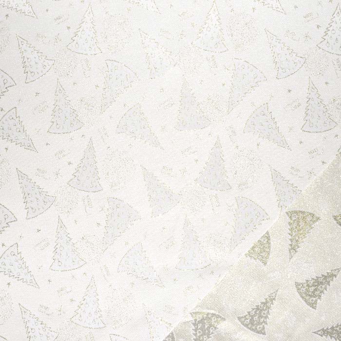 Deko žakard, obojestranski, praznični, 28311-914, smetana-zlata