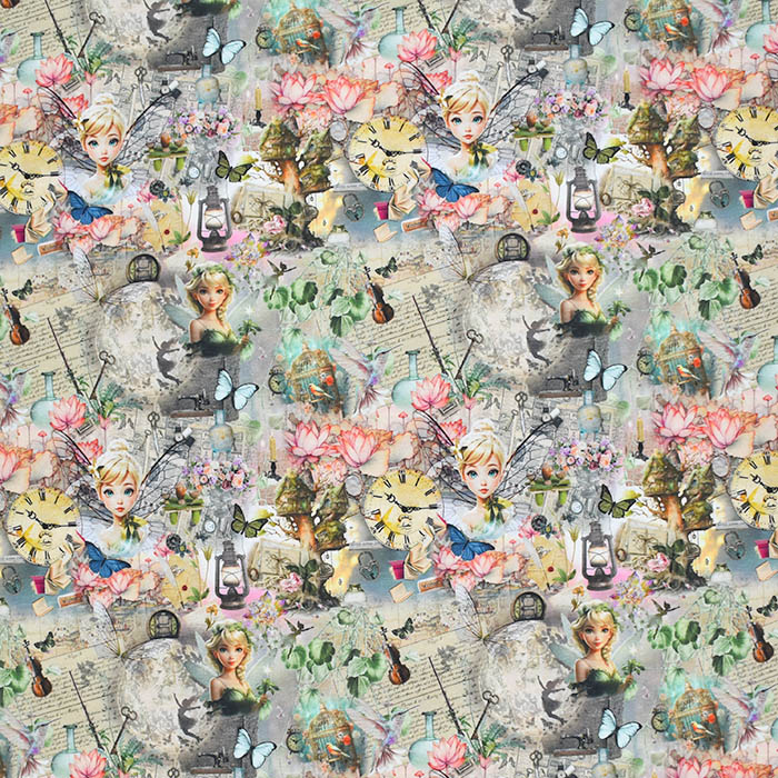 Jersey, Baumwolle, digital, romantisch, 29004