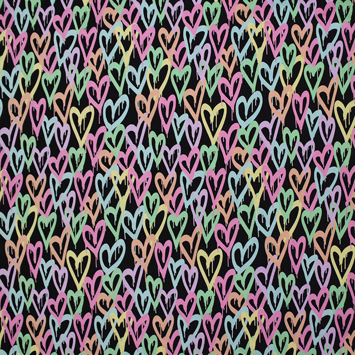 Jersey, Baumwolle, digital, Herzen, 29021-20