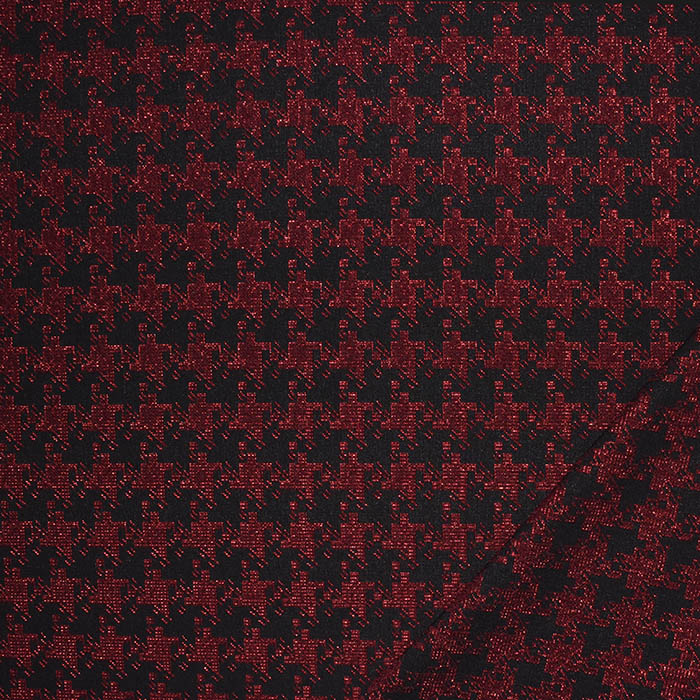 Jacquard, beidseitig, geometrisch, 29106-410, rot-schwarz
