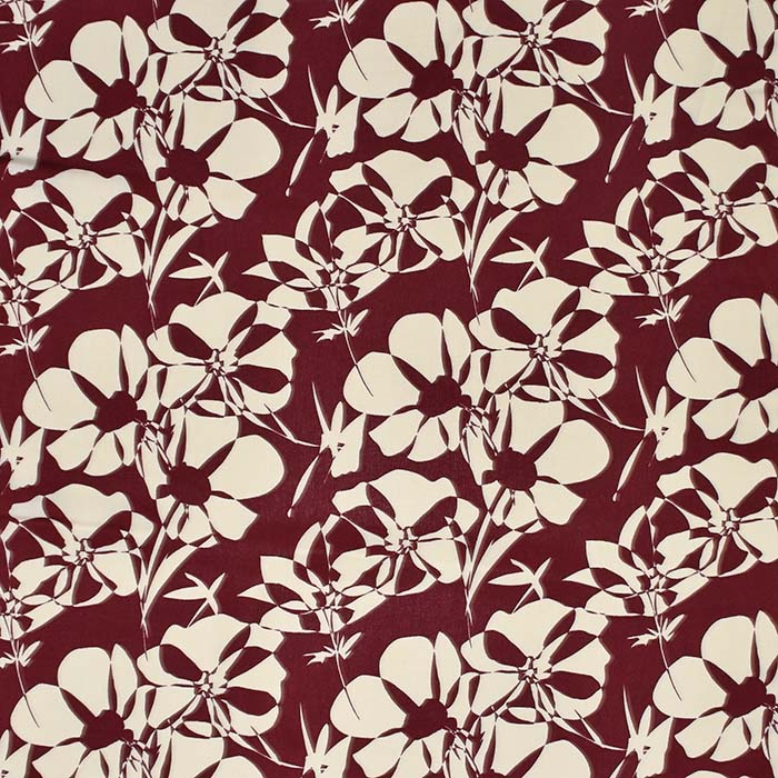 Gewebe, Viskose, floral, 29184-002, rot