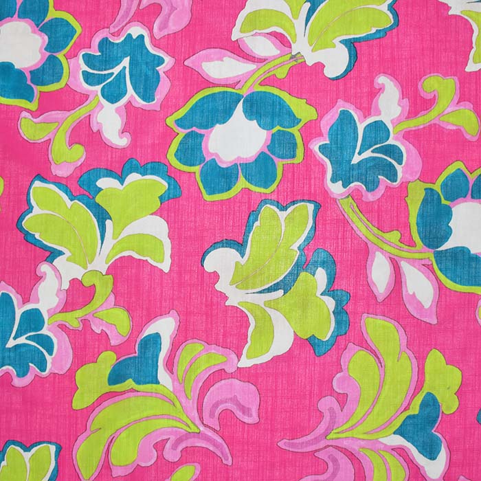 Gewebe, dünn, Baumwolle, floral, 29299-13, rosa