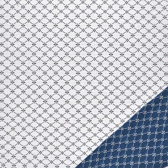 Dekojacquard, beidseitig, geometrisch, 29366-48, blau