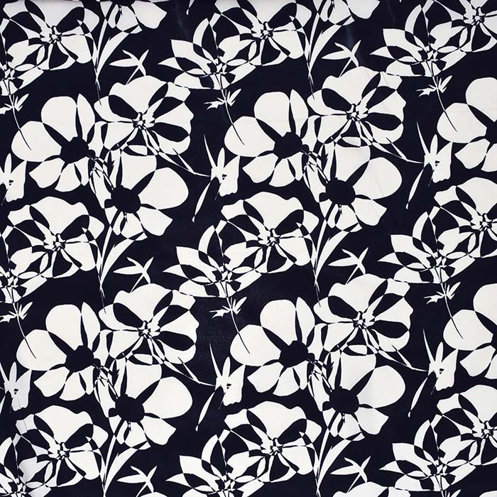 Gewebe, Viskose, floral, 29184-003, dunkelblau