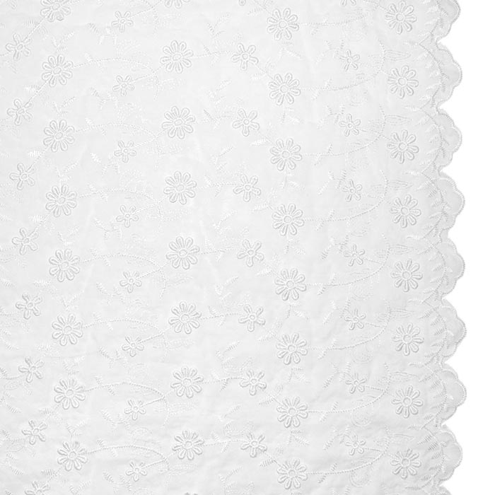 Baumwolle, Popeline, Stickere, floral, 29437-02, weiß