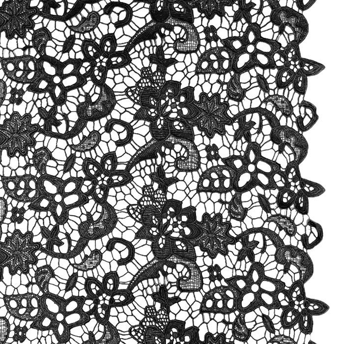 Spitze, floral, 29442-03, schwarz
