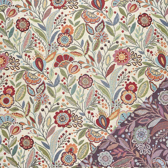 Dekojacquard, bediseitig, floral, 29517