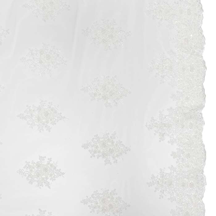 Spitze mit Perlen, floral, 29560-010, creme
