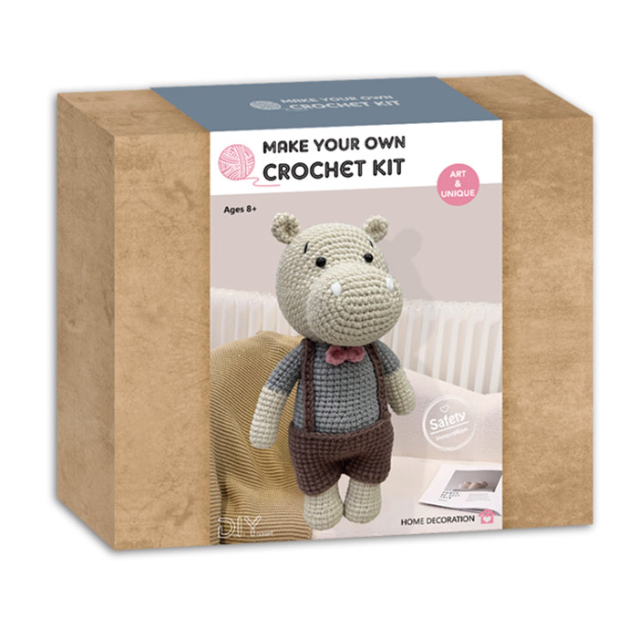 DIY-Set zum Häkeln Hippo, 29635-31, Bastelgeschenke