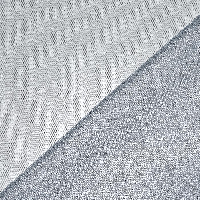 Tüll, weich, glänzend, 29647-403, blau-silbern