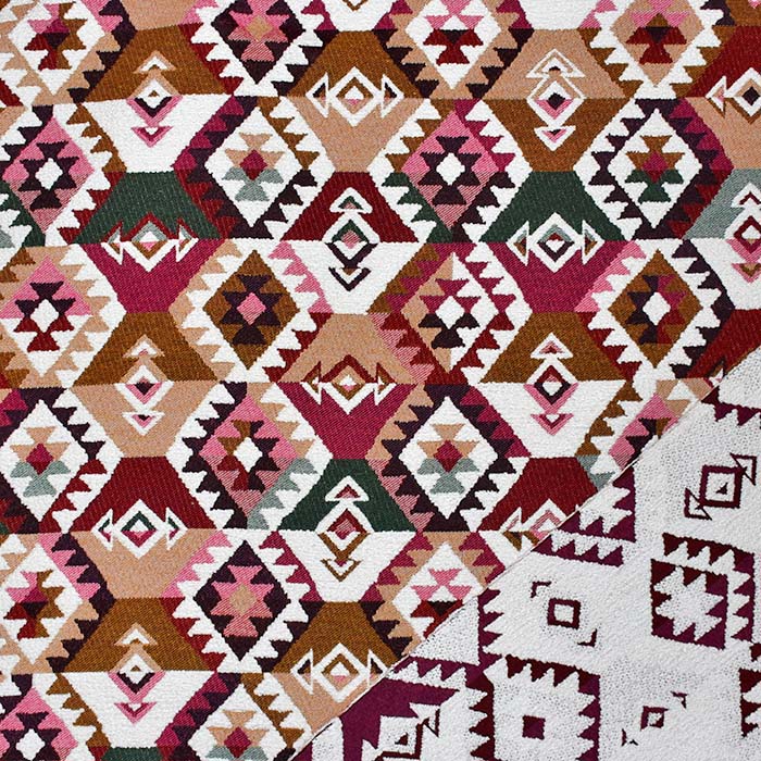 Dekojacquard, beidseitig, geometrisch, 29778-02, rot