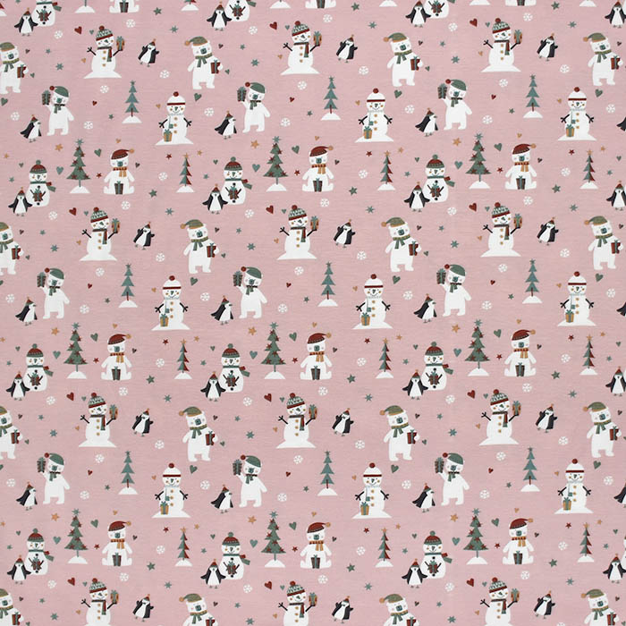 Jersey, Baumwolle, festlich, Weihnachten, 29697-131, rosa