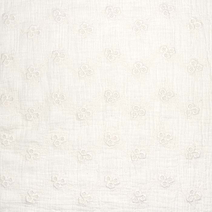 Musselin, doppelt, Stickerei, floral, 29787-002, sahne