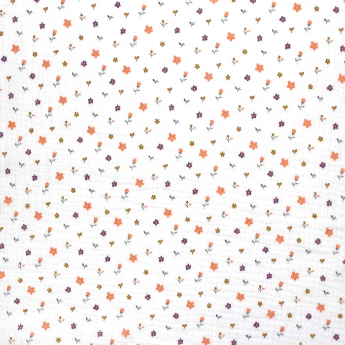 Musselin, doppelt, floral, 29816-002, weiß