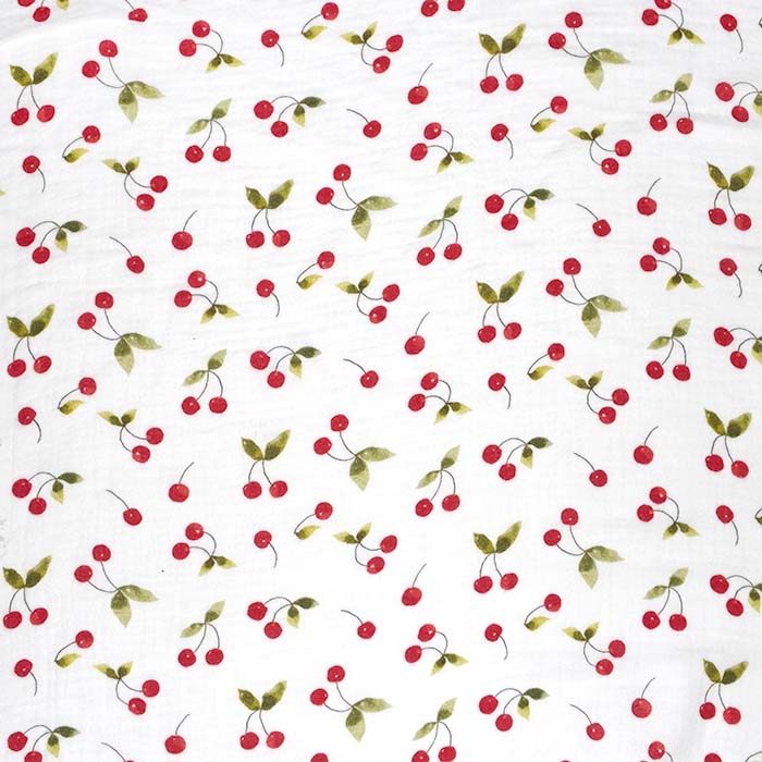 Musselin, doppelt, Muster, 29822-002, Obst