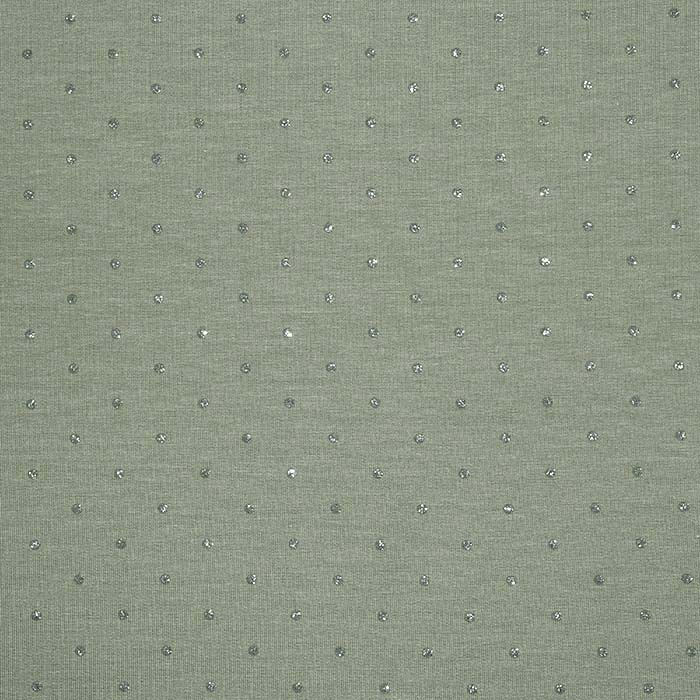 Sweatshirtstoff, flauschig, Punkte, 29840-271, grün