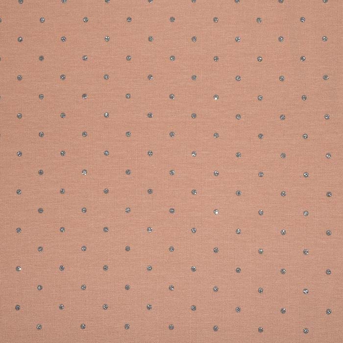 Sweatshirtstoff, flauschig, Punkte, 29840-320, aprikose