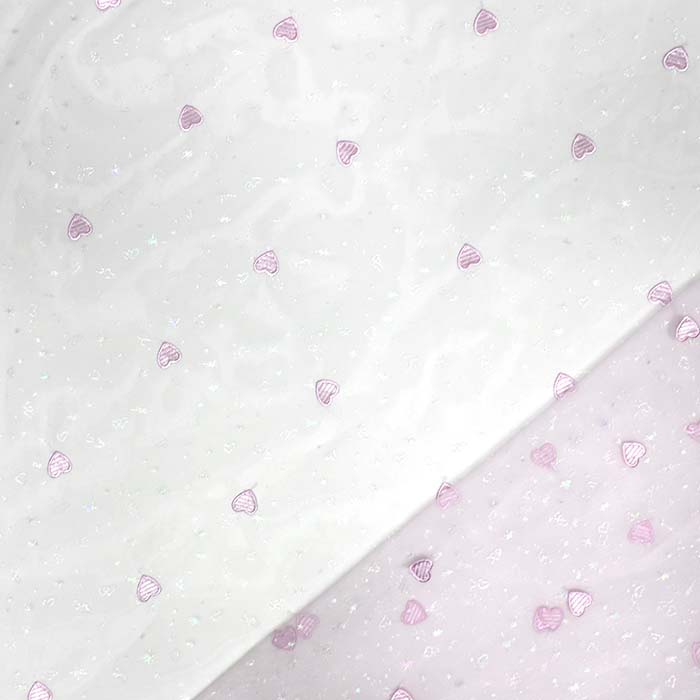 Tüll, weich, Stickerei, Herzen, 29841-110, rosa