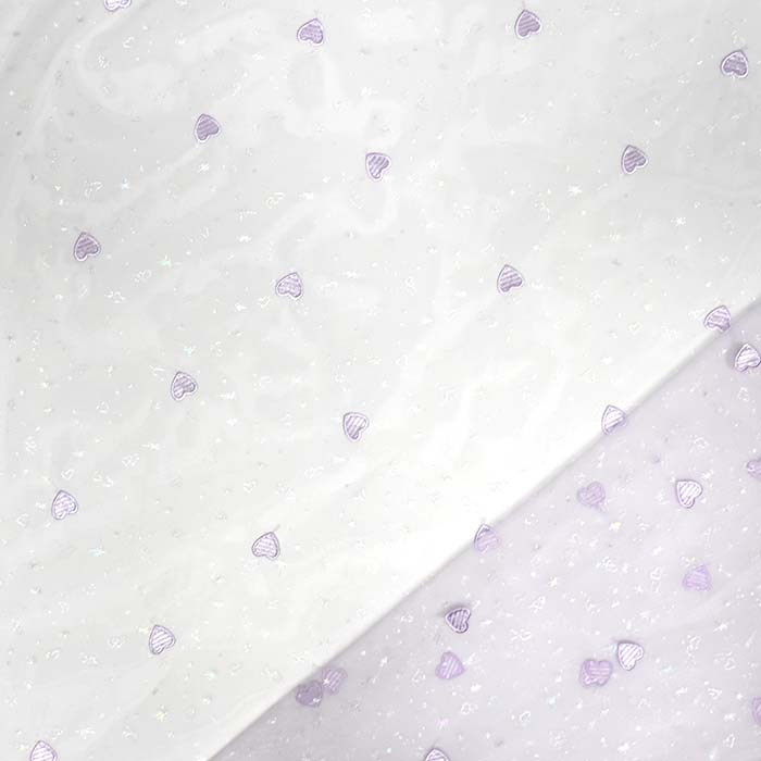 Tüll, weich, Stickerei, Herzen, 29841-430, violett