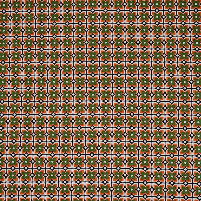 Satin, Baumwolle, floral, 29897-06, grün-orange