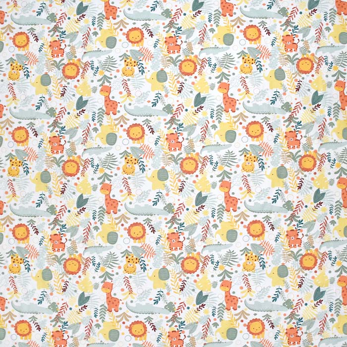 Baumwolle, Popeline, Tiere, 30035-02, gelb