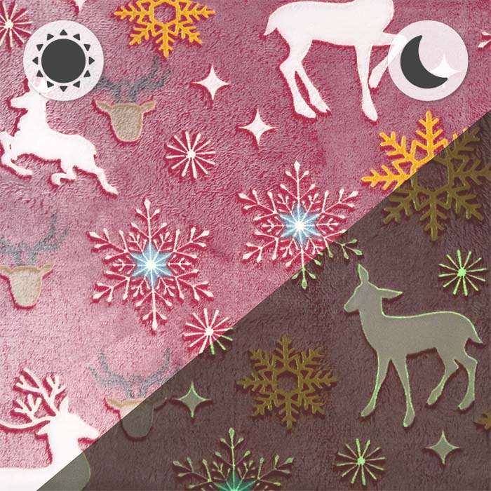 Velours coral, beidseig, Weihnachten, 30112-3687