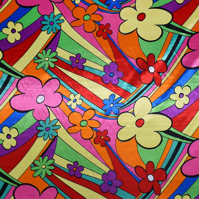 Satin, Polyester, Blumenmuster, 30158-999