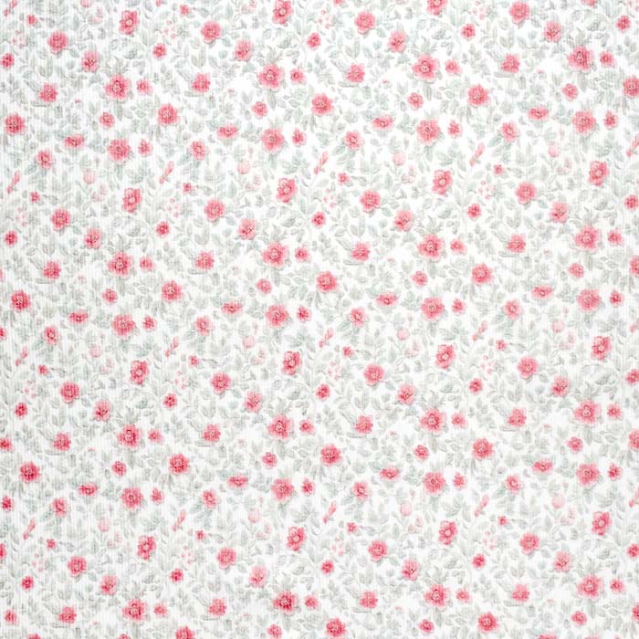 Jersey, bombaž, rebrast, cvetlični, 30258-210