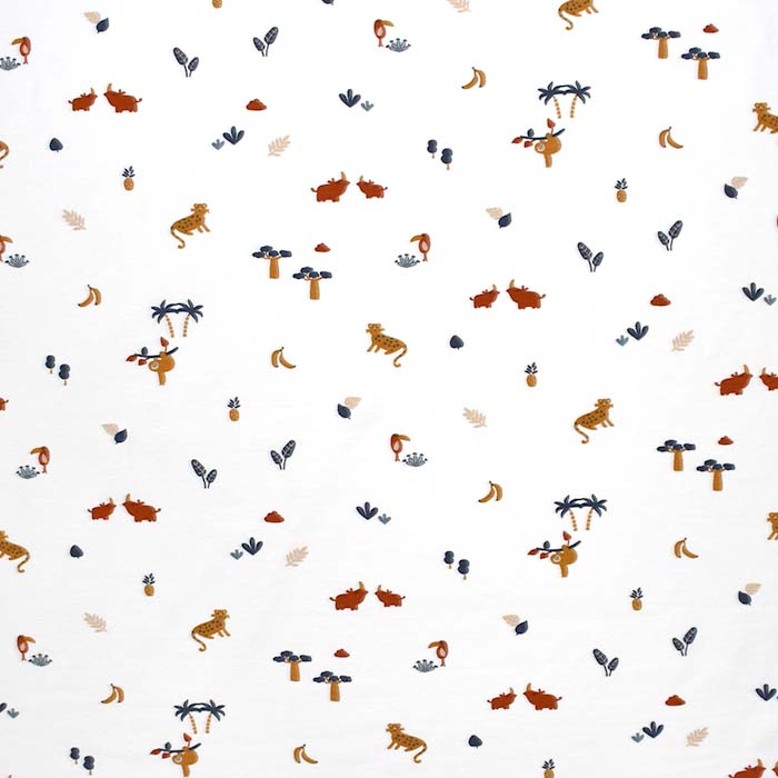 Jersey, bombaž, živalski, 30338-005, bela