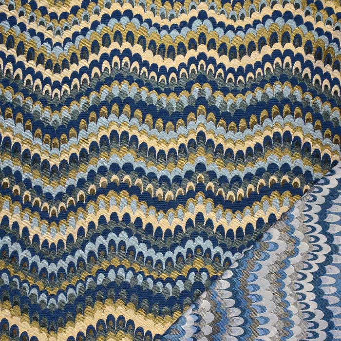 Deko-Jacquard, beidseiting , geometrisch, 30391-20, blau
