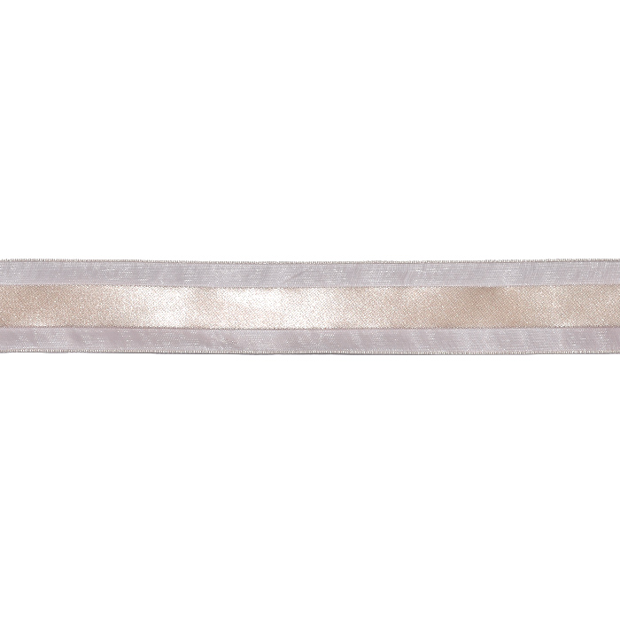 Trak, saten, organza, 25 mm, 30619-062, bež