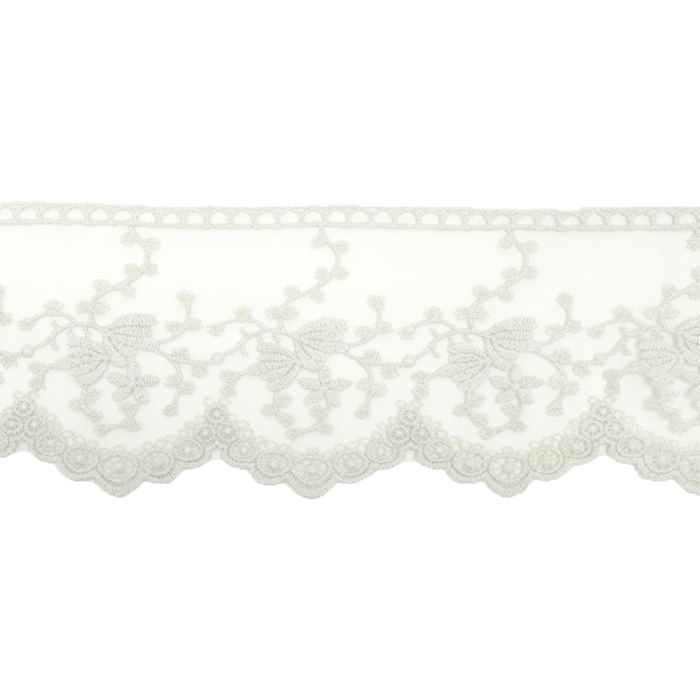 Čipka, vezena, 85 mm, 30658-003, smetana