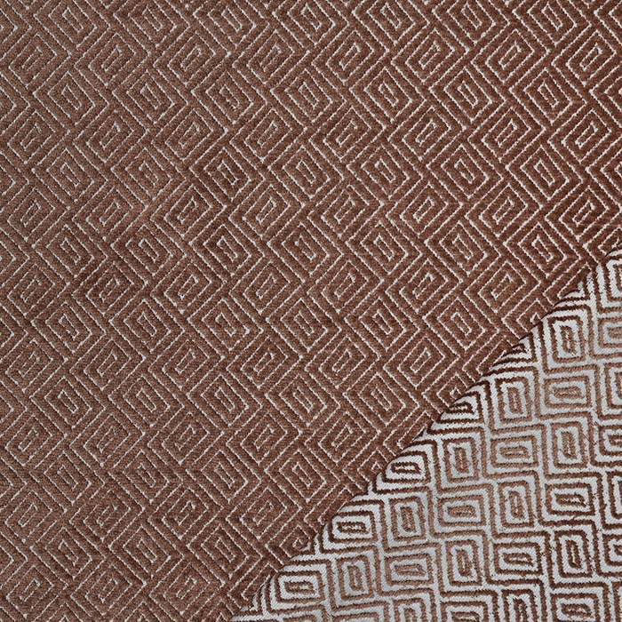 Tapetniška tkanina, žamet, geometrijski, 30700-400, rjava