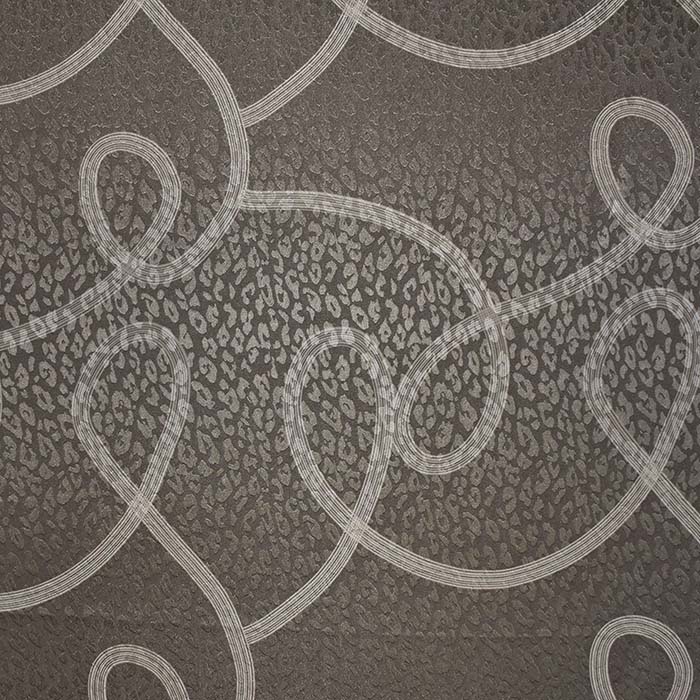 Saten, poliester, ornamentni, 30882-054, rjava