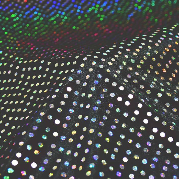 Plüsch, Polyester, Hologramm, 3080-2, schwarz