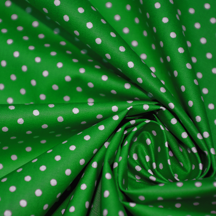 Baumwolle, imprägniert, Pünktchen, grün