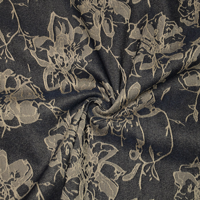 Gewebe, elastisch, floral, 19724-037, gelb