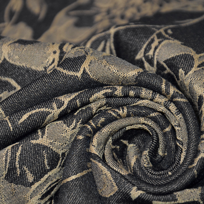 Gewebe, elastisch, floral, 19724-037, gelb