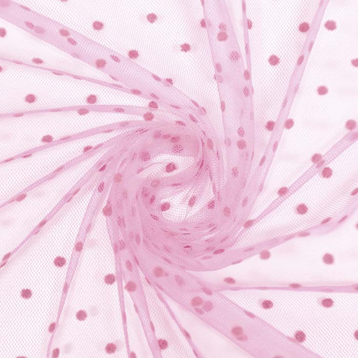 Tüll, weich, Punkte, 22282-8, rosa