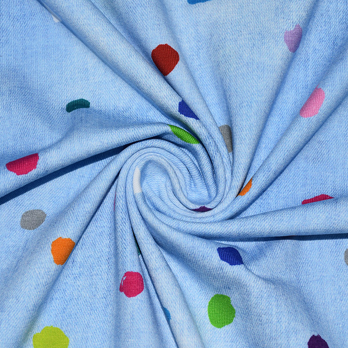 Baumwolljersey Stoff Hellblau Mit Punkten Baumwolljersey Bunte