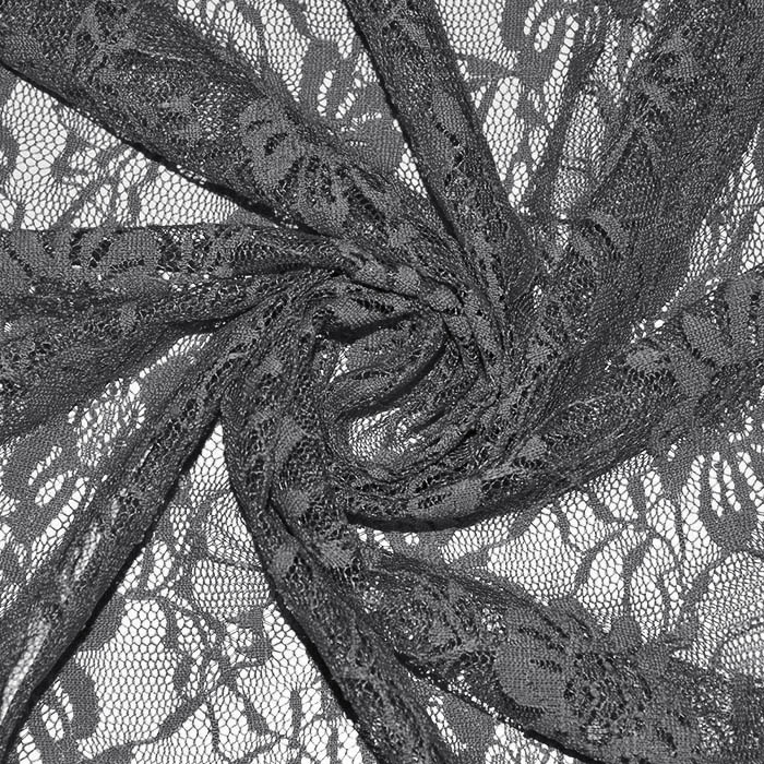 Spitze, elastisch, floral, 21658-068, grau