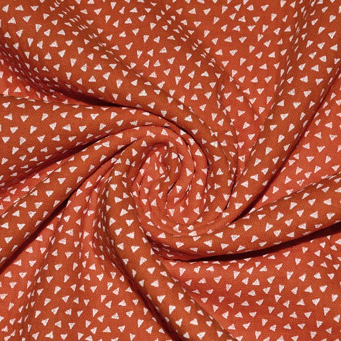 Musselin, doppelt, geometrisch, 23587-13, ziegelfarben