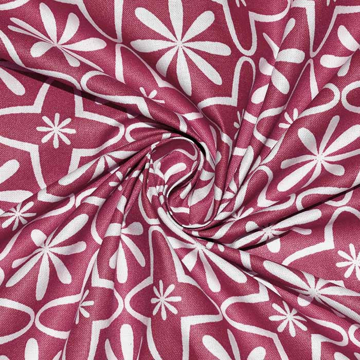 Baumwolle, Popeline, Ornament, 23720-5, bordeaux