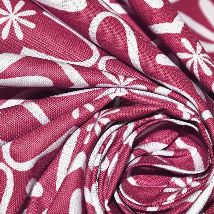 Baumwolle, Popeline, Ornament, 23720-5, bordeaux