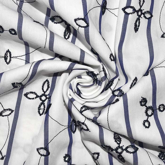 Baumwolle, Richelieu, floral, 25263-02, blau